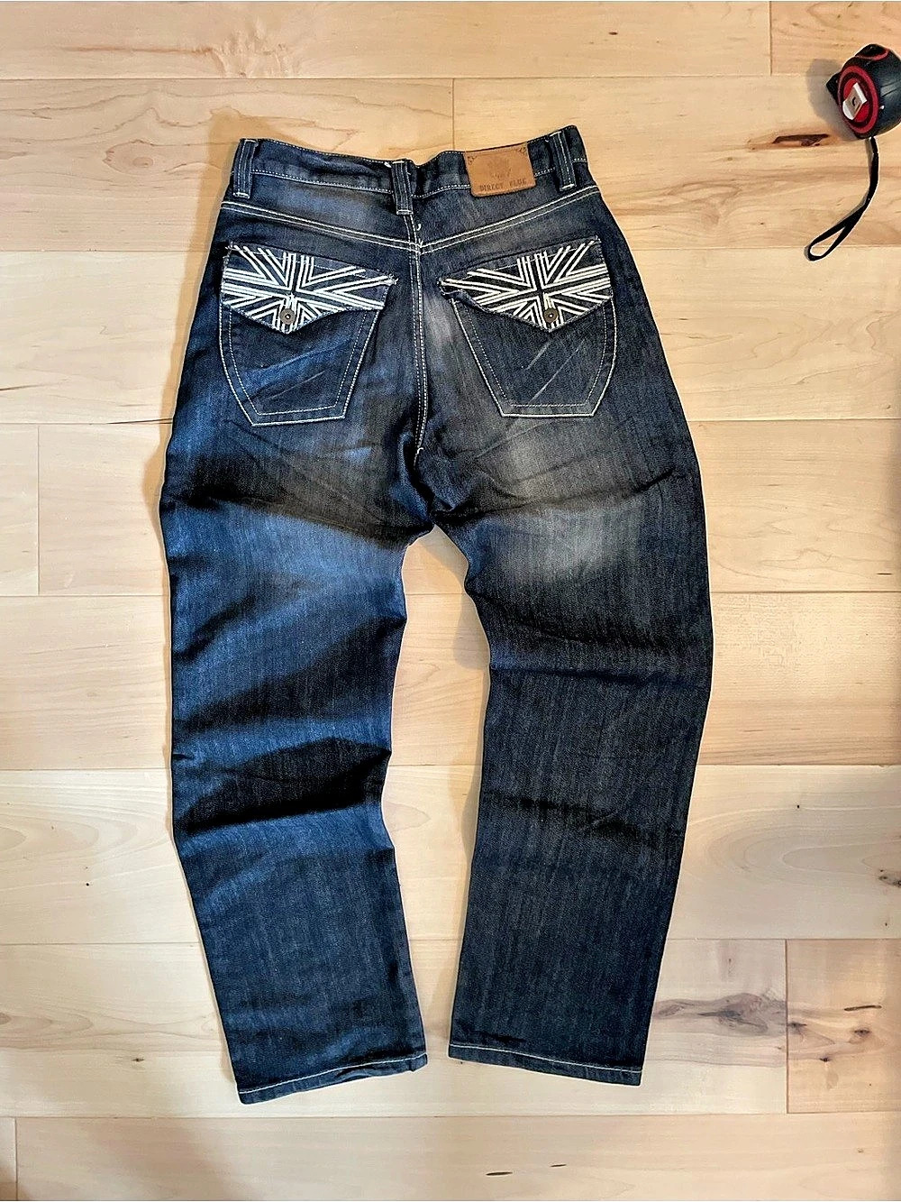 Vintage Direct Blue Union Jack loose jeans (30)